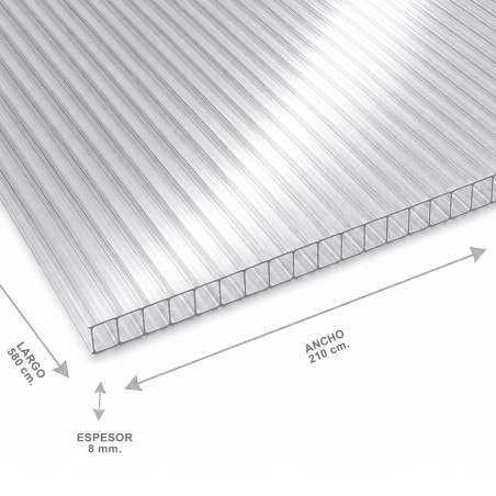 Policarbonato Alveolar 210 X 580 X 08 Mm Transpare - Socodima.cl