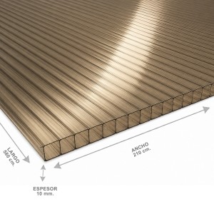 Policarbonato Alveolar 210 X 580 X 10 Mm Bronce - Socodima.cl