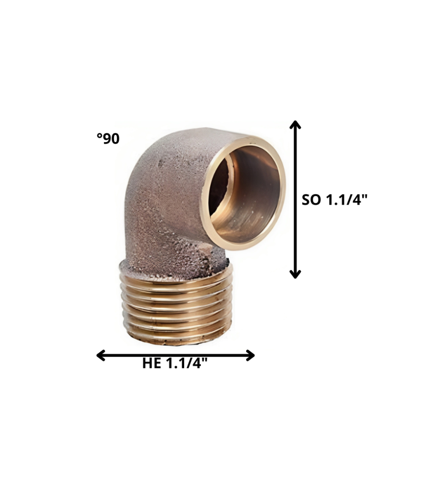 Codo Bronce So He 1 1/4"