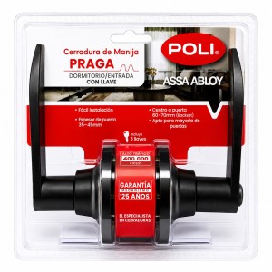 CERRADURA POLI PRAGA 160371 MANILLA NEGR OF-DOR - Socodima.cl