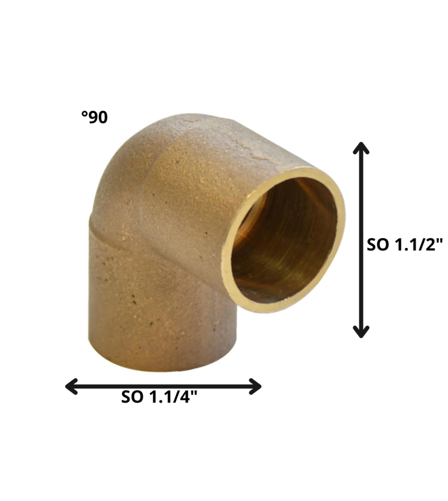 Codo Bronce So So 1 1/2"x 1 1/4"