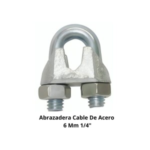 ABRAZADERA CABLE DE ACERO 6 MM 1/4"