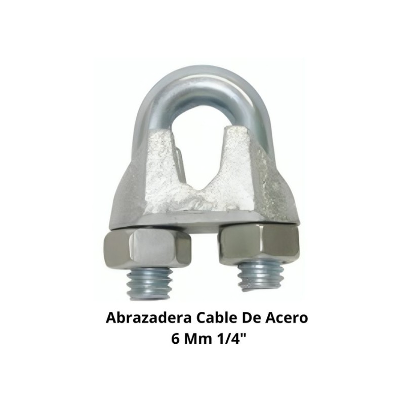 ABRAZADERA CABLE DE ACERO 6 MM 1/4"