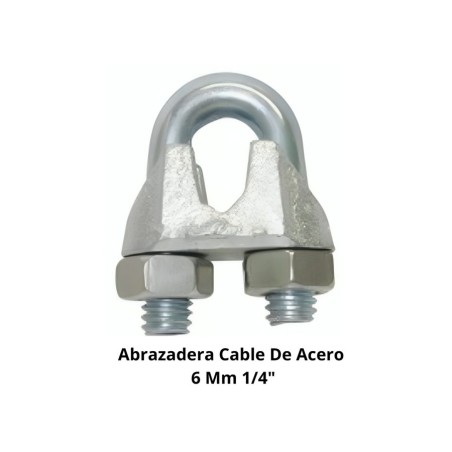 ABRAZADERA CABLE DE ACERO 6 MM 1/4"