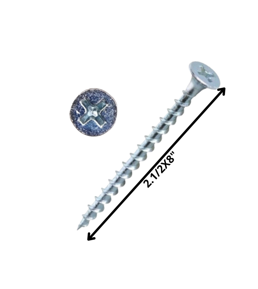 Tornillo Volcanita Trompeta H/cte 21/2 X 8 Zinc