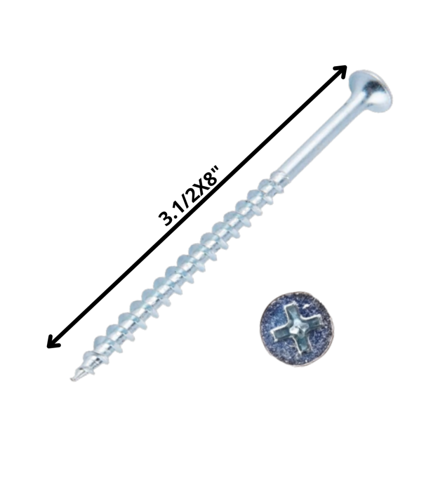 Tornillo Volcanita Trompeta H/cte 31/2 X 8 Zinc