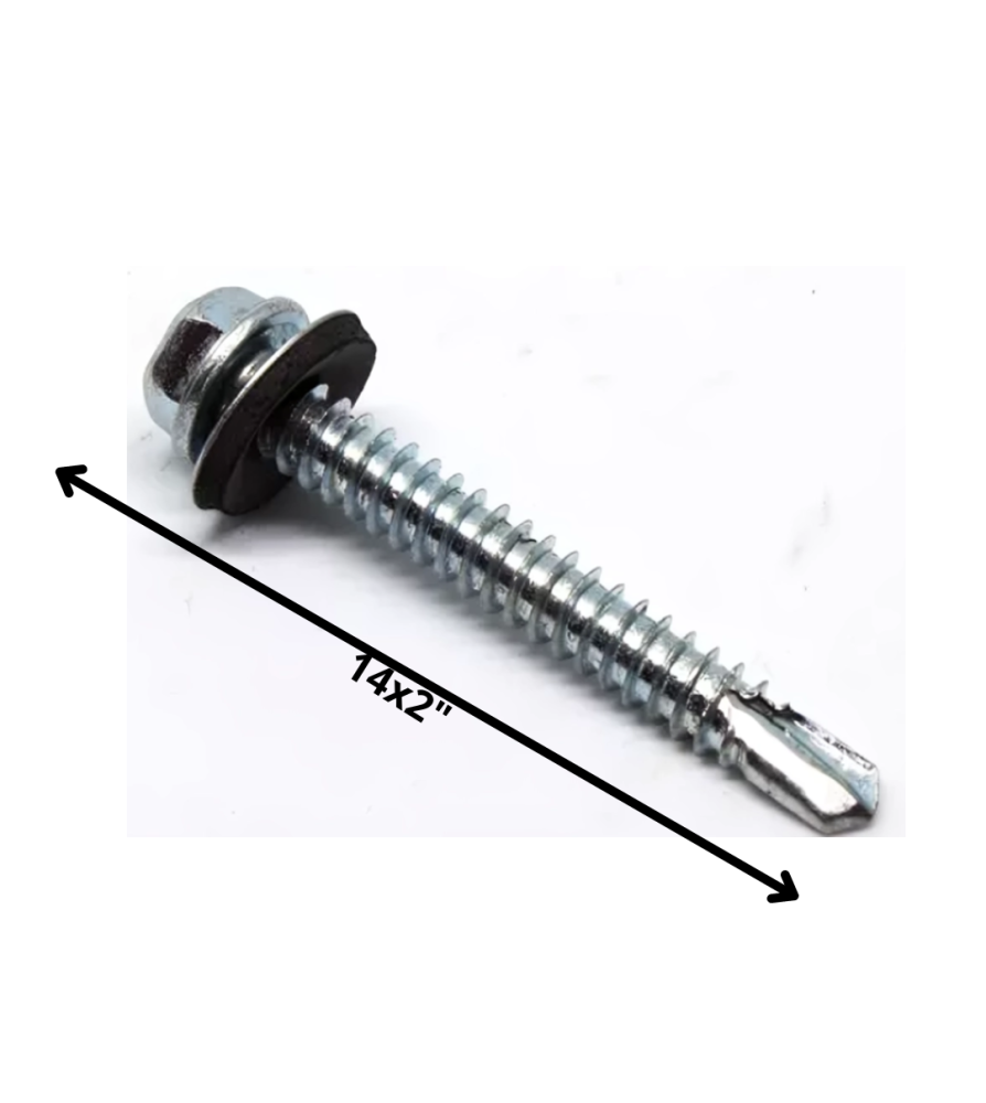 Tornillo Autoperforante Punta Broca 14 X 2" C/goma