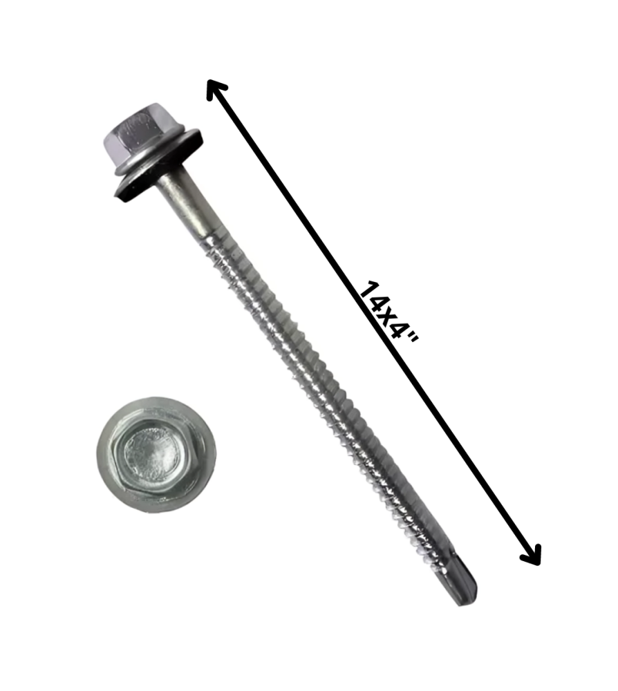 Tornillo Autoperforante Punta Broca 14 X 4" C/goma