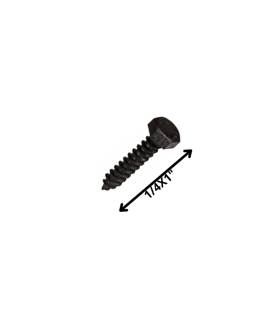 Tornillo Tirafondo Hexagonal Negro 1/4 X 1