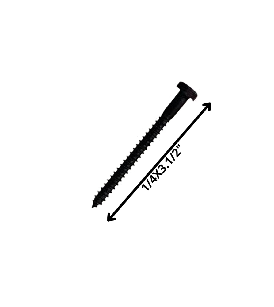 Tornillo Tirafondo Hexagonal Negro 1/4 X 31/2