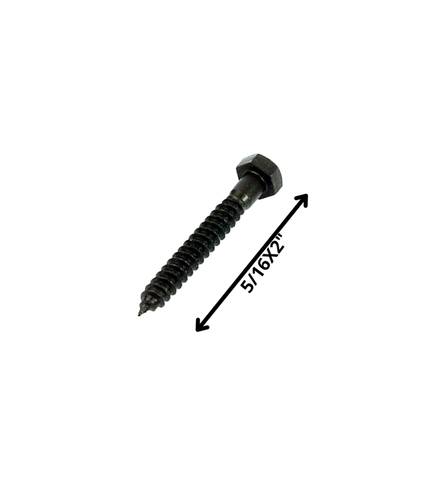 Tornillo Tirafondo Hexagonal Negro 5/16 X 2
