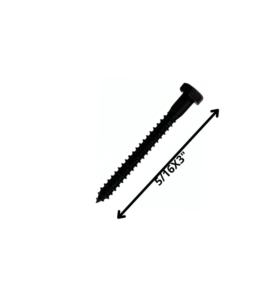 Tornillo Tirafondo Hexagonal Negro 5/16 X 3