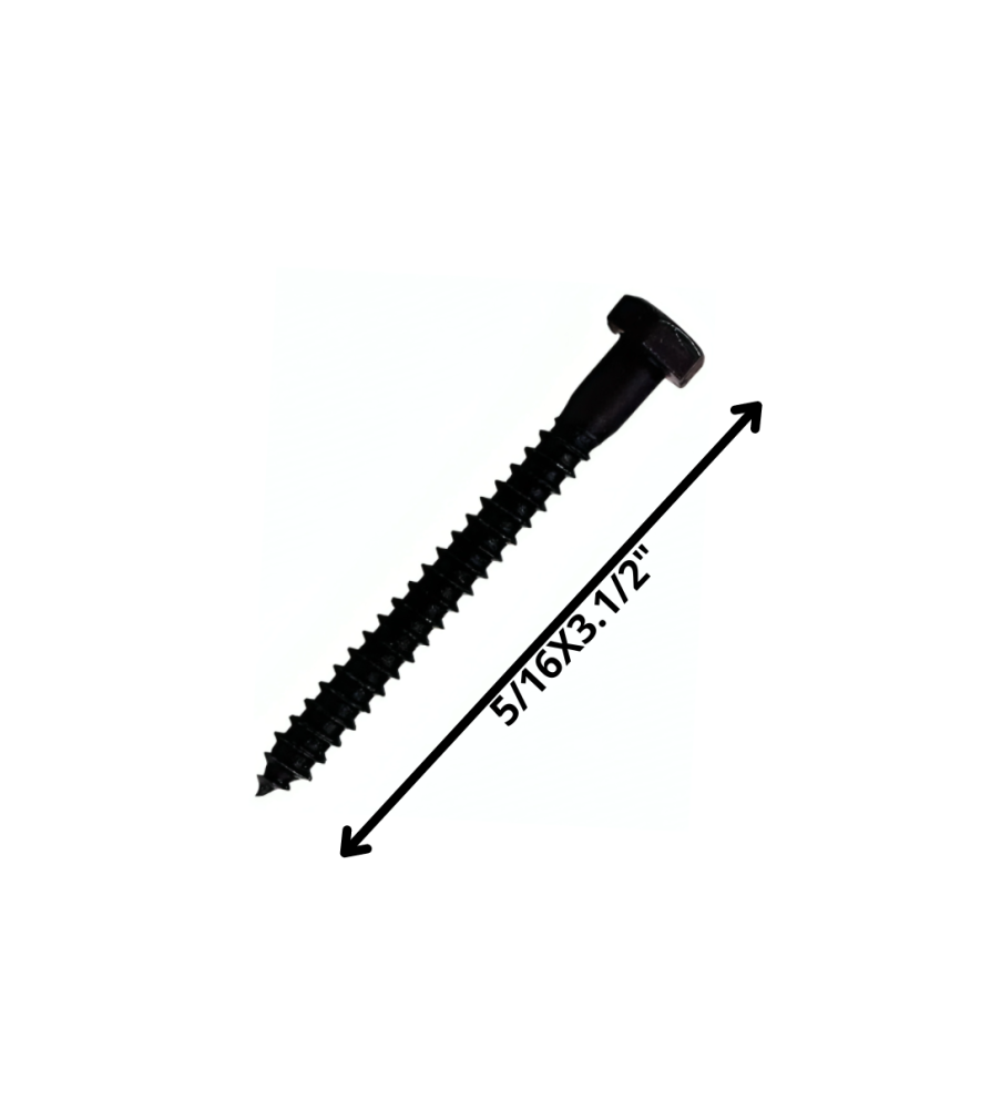 Tornillo Tirafondo Hexagonal Negro 5/16 X 31/2
