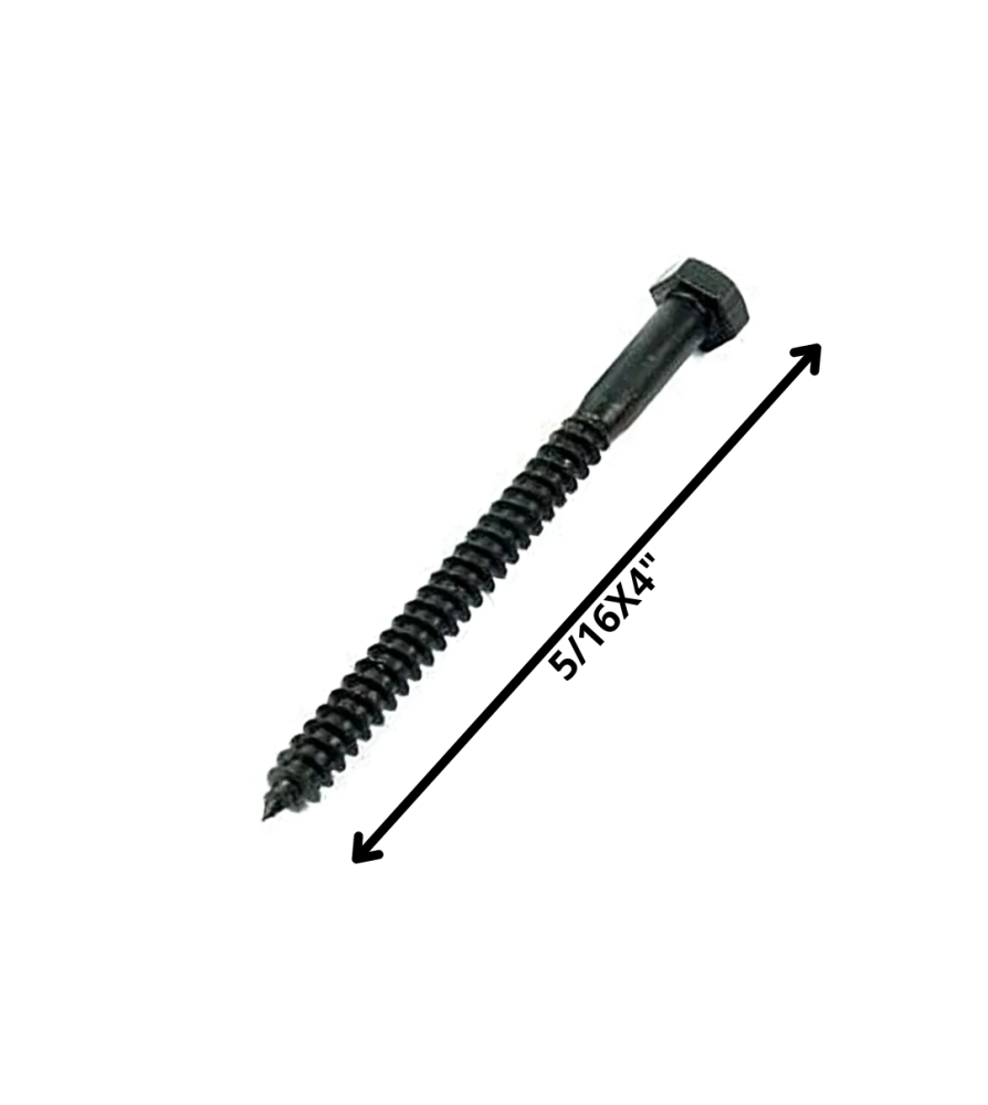 Tornillo Tirafondo Hexagonal Negro 5/16 X 4