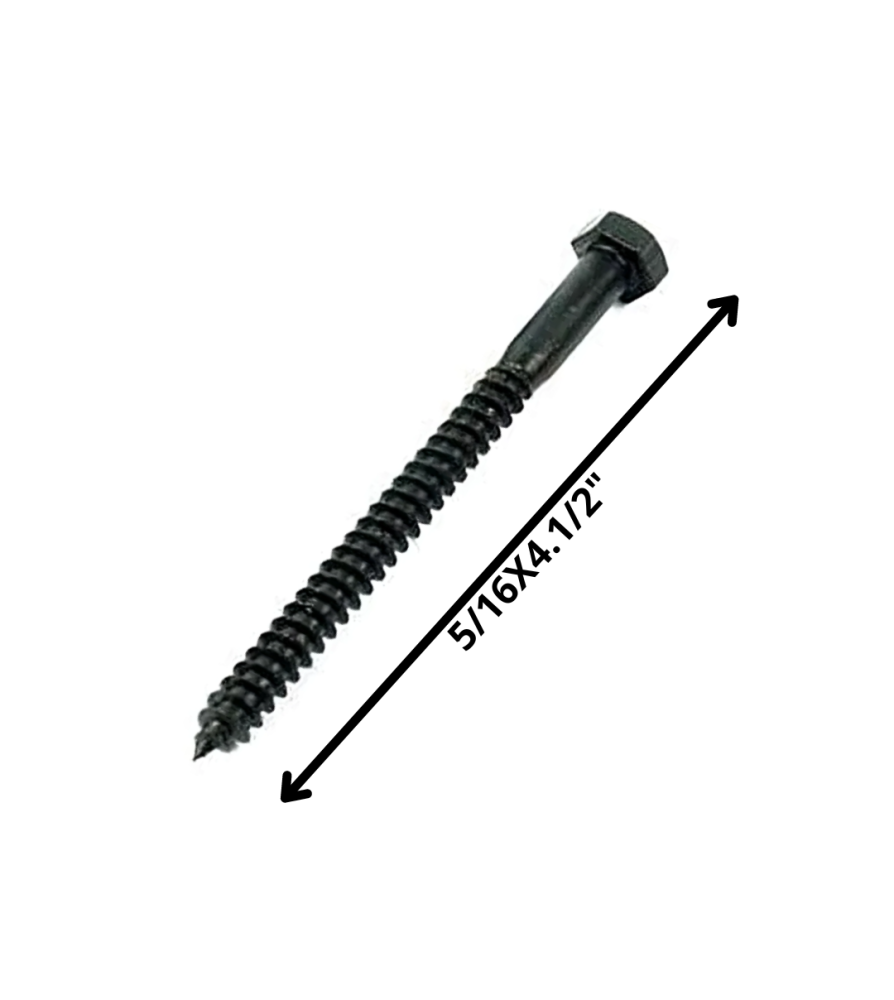 Tornillo Tirafondo Hexagonal Negro 5/16 X 41/2