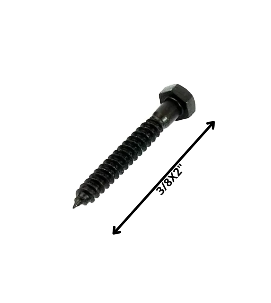 Tornillo Tirafondo Hexagonal Negro 3/8 X 2
