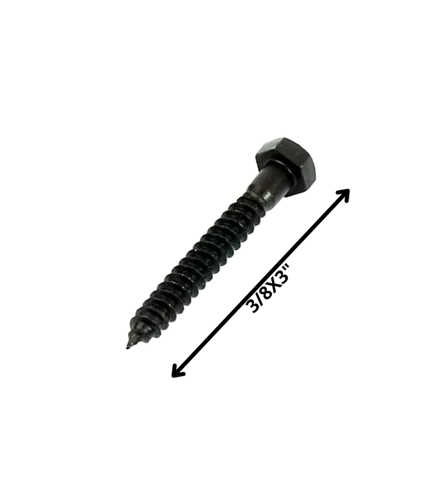 Tornillo Tirafondo Hexagonal Negro 3/8 X 3