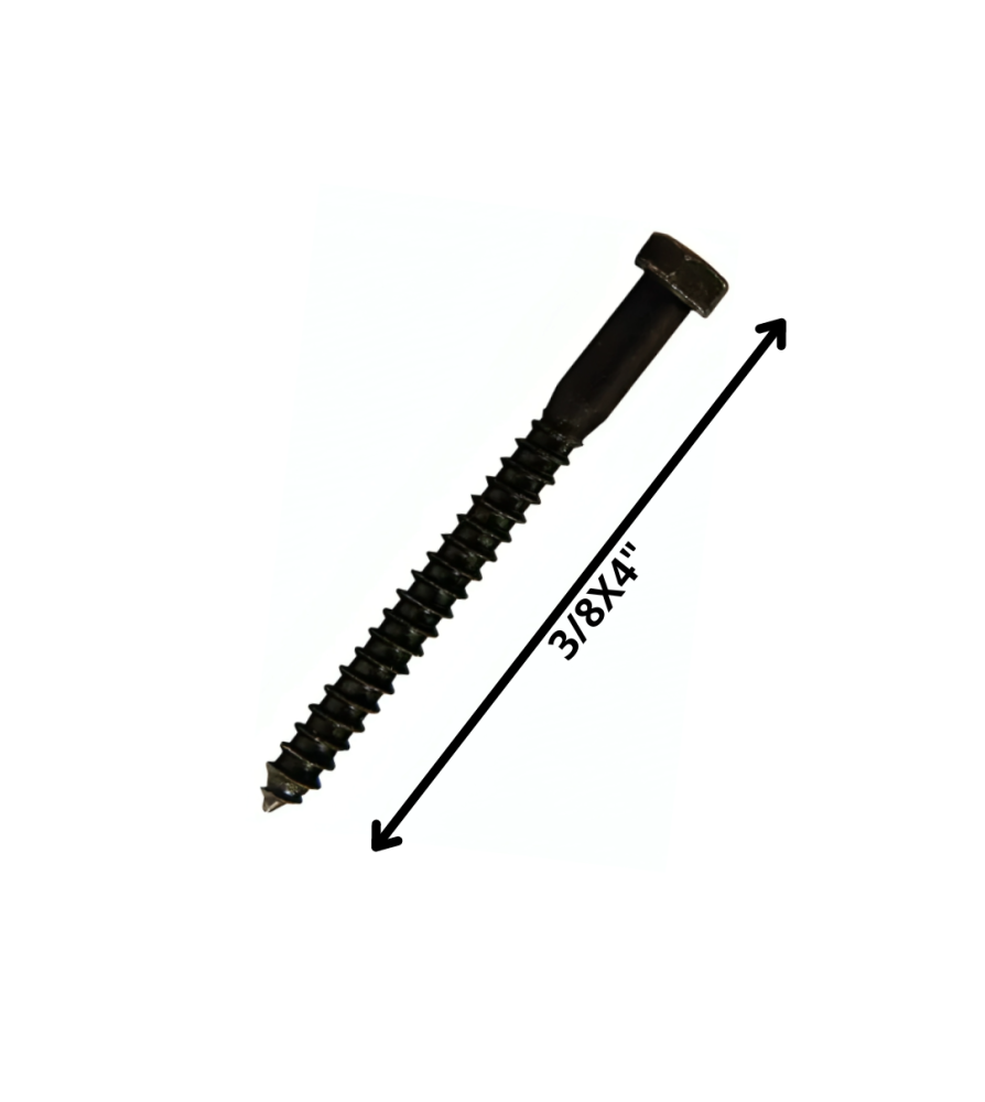 Tornillo Tirafondo Hexagonal Negro 3/8 X 4