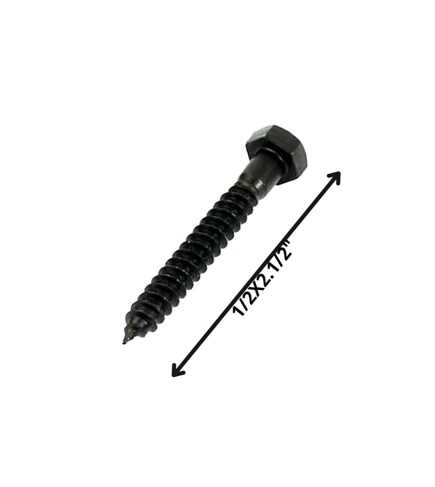 Tornillo Tirafondo Hexagonal Negro 1/2 X 21/2