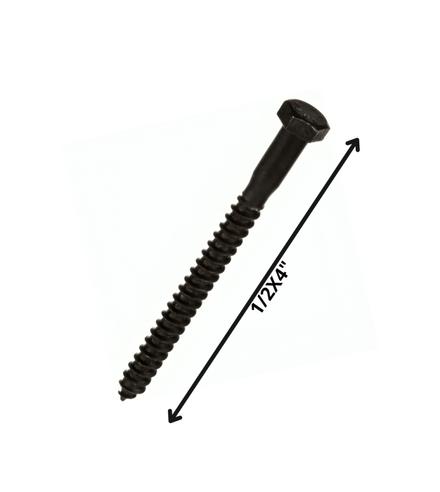 Tornillo Tirafondo Hexagonal Negro 1/2 X 4