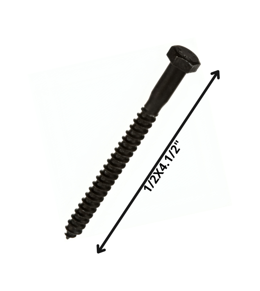 Tornillo Tirafondo Hexagonal Negro 1/2 X 41/2