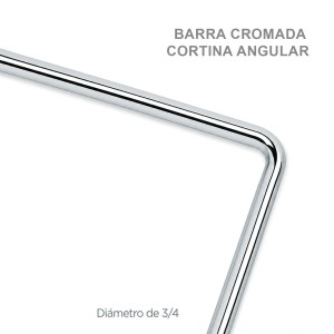 Barra Cromada Para Cortina Angular 3/4 X 100 X 100 - Socodima.cl