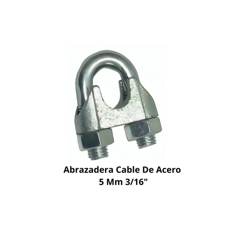 ABRAZADERA CABLE DE ACERO 5 MM 3/16"