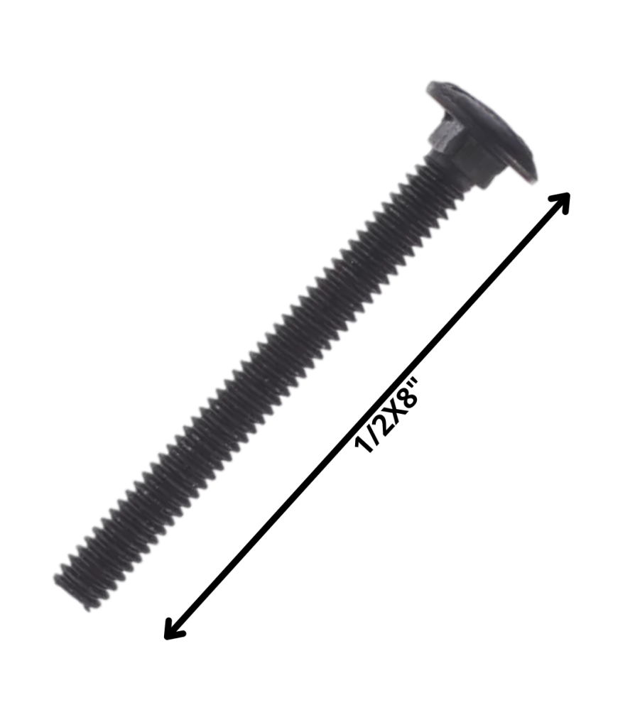 Perno Coche Hilo Corriente Negro (12) 1/2 X 8