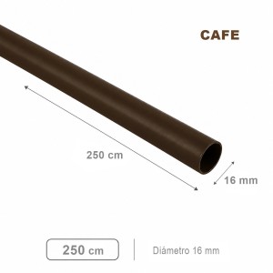 Barra Fierro Cafe Para Cortina 16 Mm X 2,50 Mt - Socodima.cl