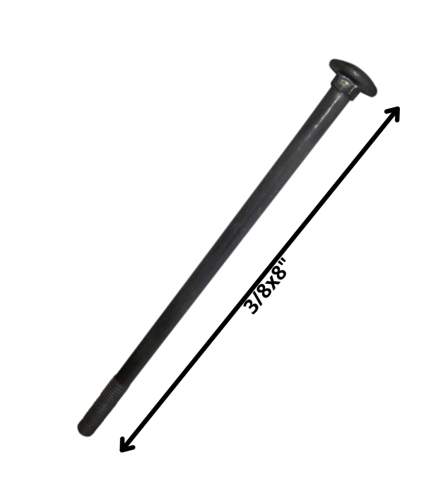 Perno Coche Hilo Corriente Negro (10) 3/8 X 8