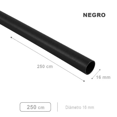 Barra Fierro Negro Para Cortina 16 Mm X 2,50 Mt - Socodima.cl