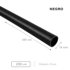 Barra Fierro Negro Para Cortina 19 Mm X 2,50 Mt - Socodima.cl