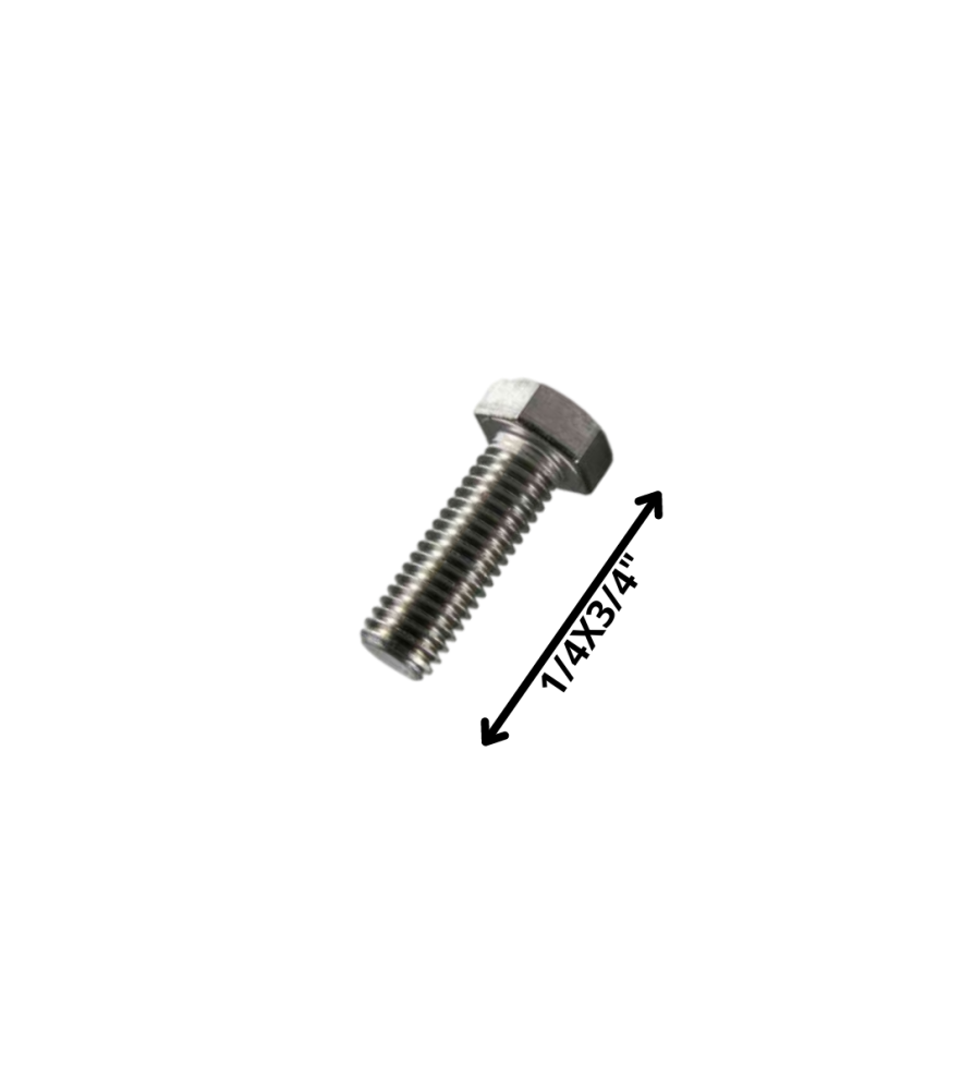 Perno Hexagonal Grado 2 Hilo Cte 1/4 X 3/4 Negro