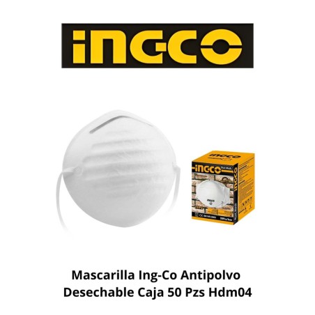 MASCARILLA INGCO ANTIPOLVO DESECHABLE CAJA 50 PZS