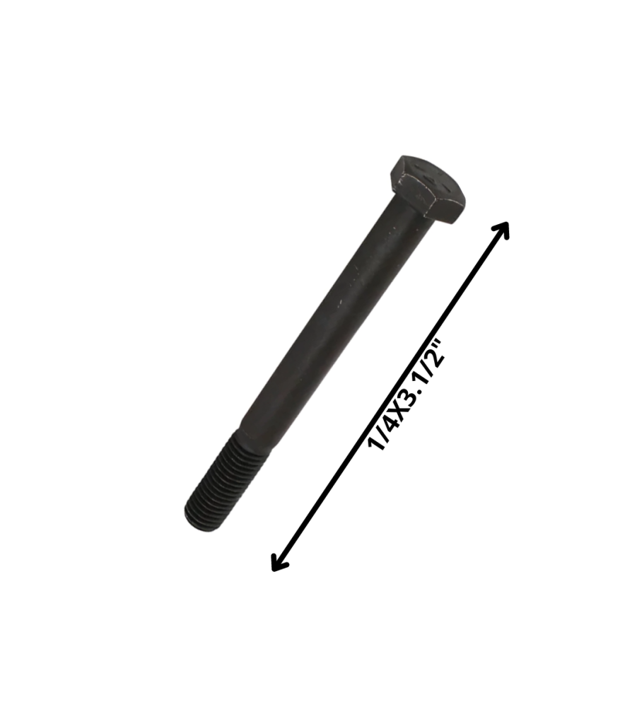 Perno Hexagonal Grado 2 Hilo Cte 1/4 X 31/2 Negro