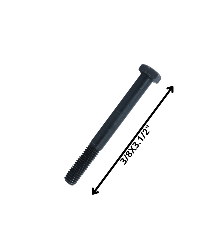 Perno Hexagonal Grado 2 Hilo Cte 3/8 X 31/2 Negro