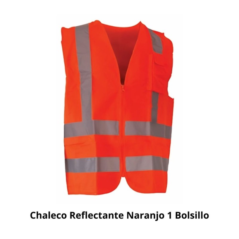 CHALECO REFLECTANTE NARANJO 1 BOLSILLO