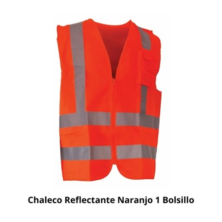 CHALECO REFLECTANTE NARANJO 1 BOLSILLO