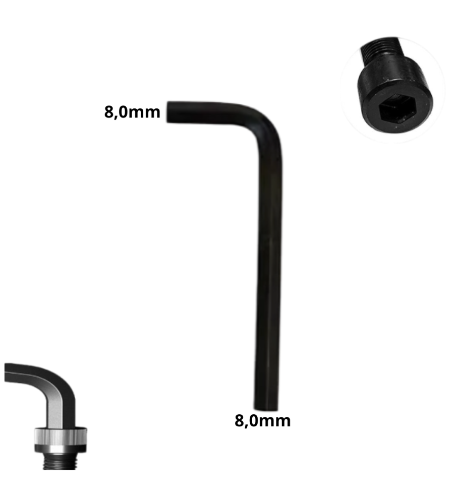 Llave Allen Hexagonal Tipo L Cr-v 8,0 Mm