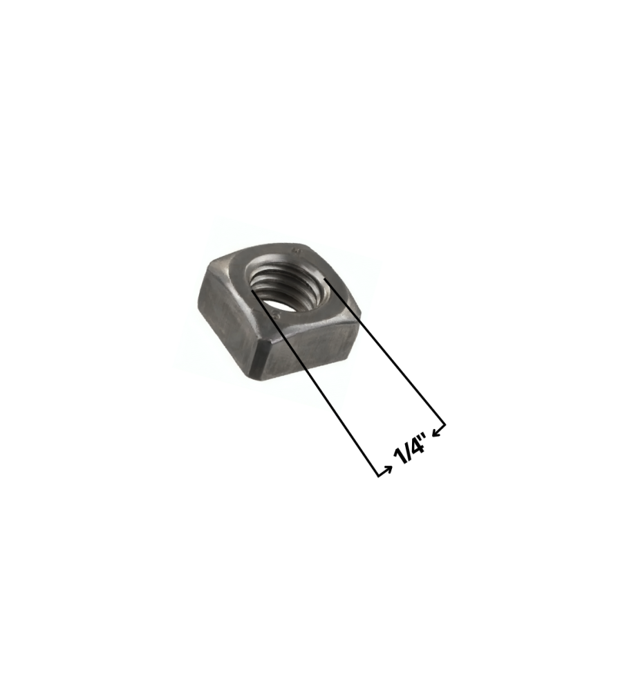 Tuerca Cuadrada Negra 1/4"