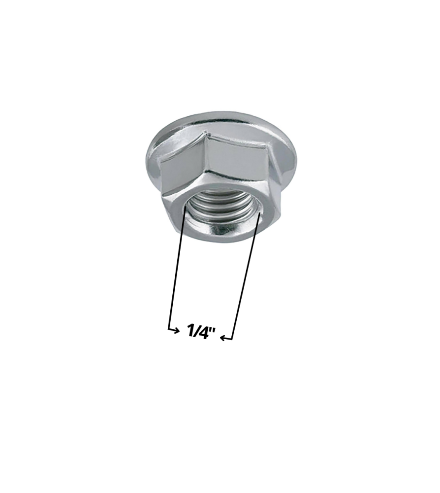 Tuerca Gorro Acero Cromo 1/4"