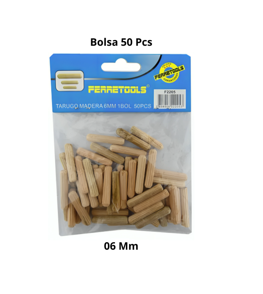 Tarugo Madera Ferrestools Bolsa 50 Pcs 06 Mm
