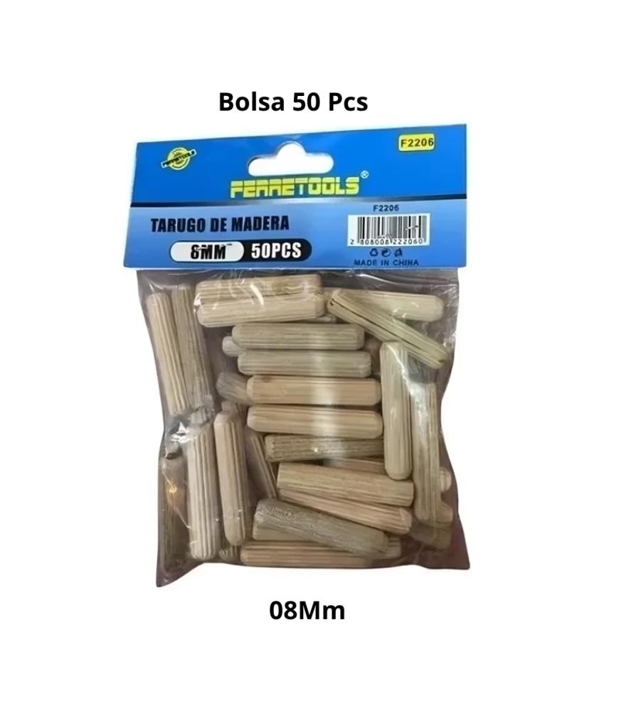 Tarugo Madera Ferrestools Bolsa 50 Pcs 08 Mm