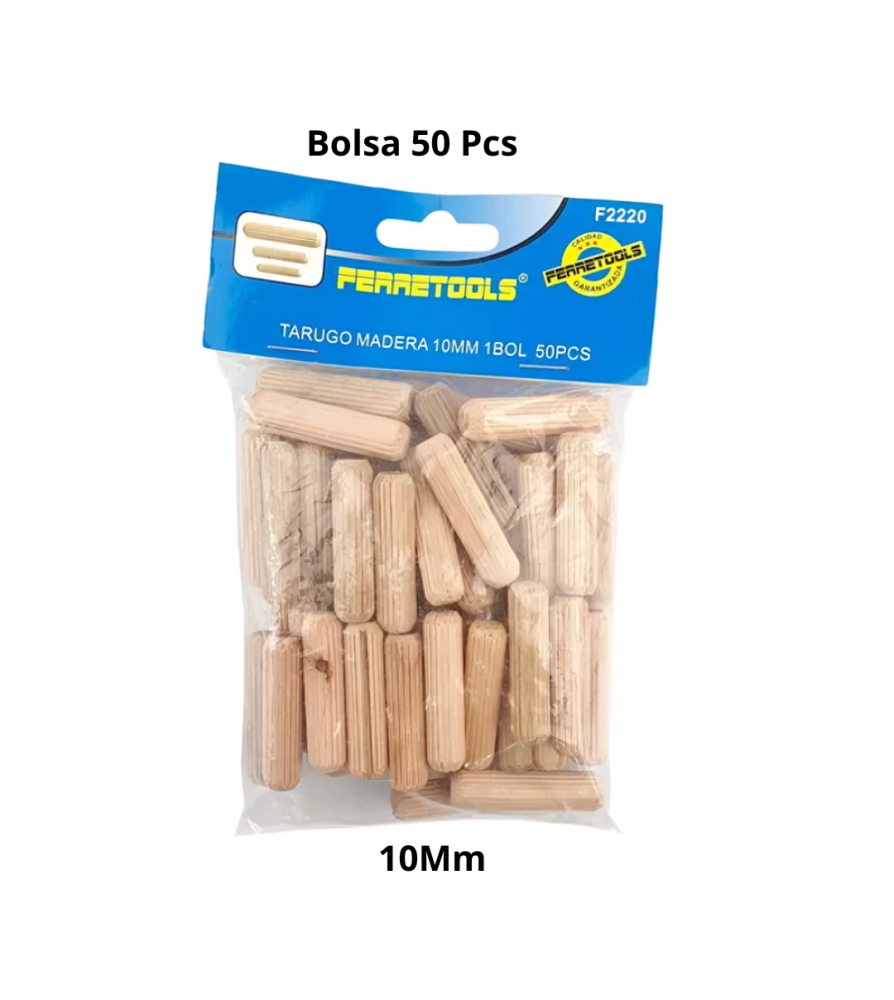 Tarugo Madera Ferrestools Bolsa 50 Pcs 10 Mm