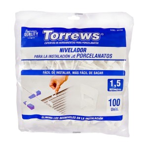 NIVELADOR PORCELANATO TORREWS 1,5 MM 100 UN 52796
