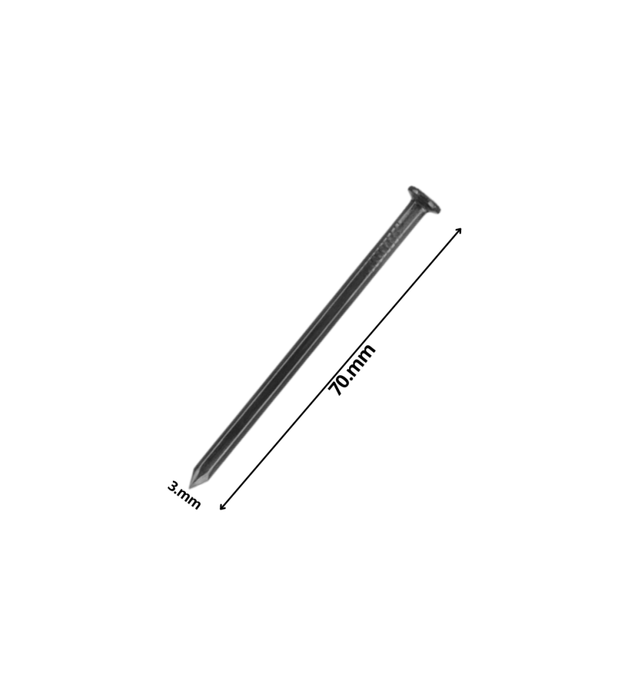 Clavo Concreto Liso Negro 3,0 X 70 Mm