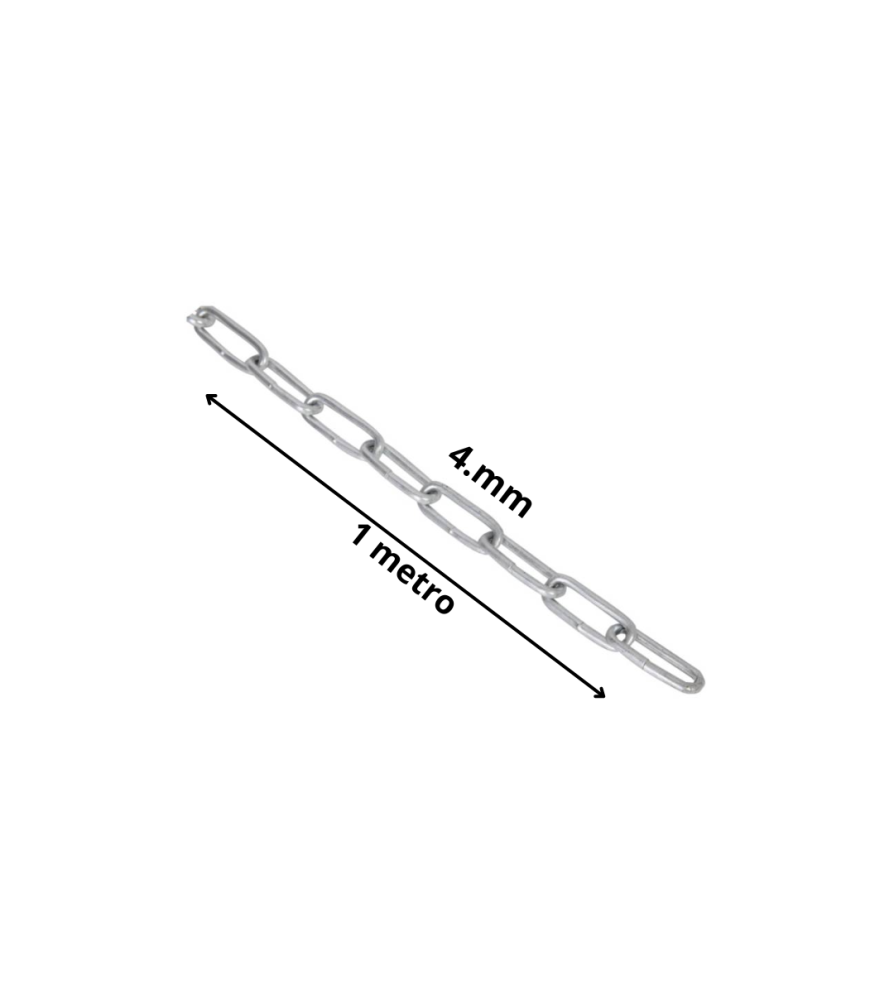 Cadena Galvanizada 4 Mm Eslabon Largo