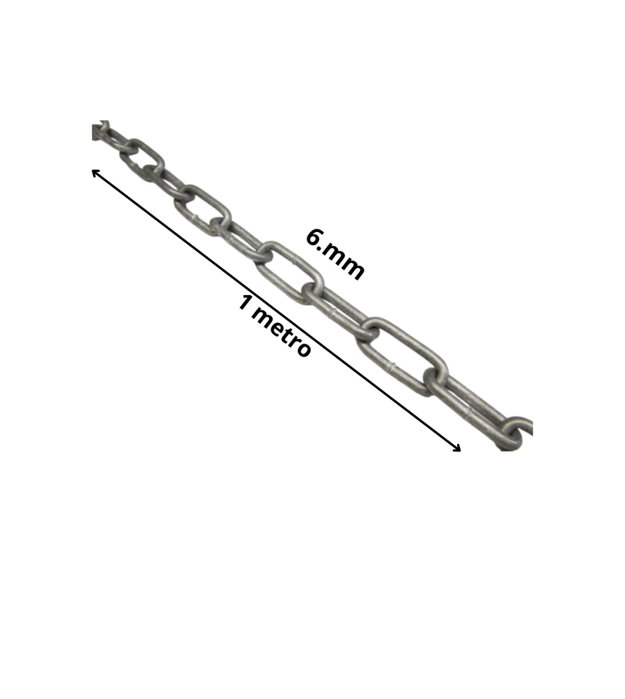 Cadena Galvanizada 6 Mm Eslabon Largo