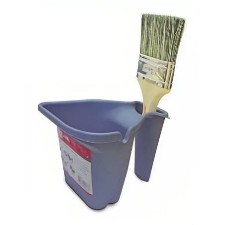JARRA PLASTICA PORTA BROCHA Y PINTURA