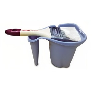 JARRA PLASTICA PORTA BROCHA Y PINTURA